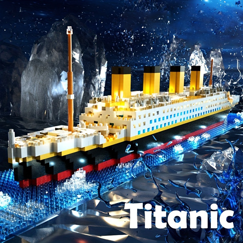 การจําลอง Titanic ความยากสูง Building Block Micro อนุภาคของเล่นปริศนาประกอบ Cruise เรือเด็กของขวัญ