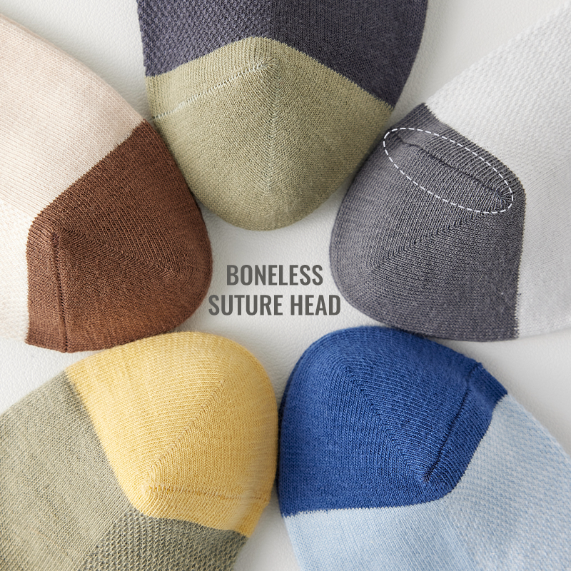 MiiOW 100% Pure Cotton Men Short Socks Set Lycra Band Ear-lifting Heel Protection Deodorant Antibacterial Sports Ankle Sock