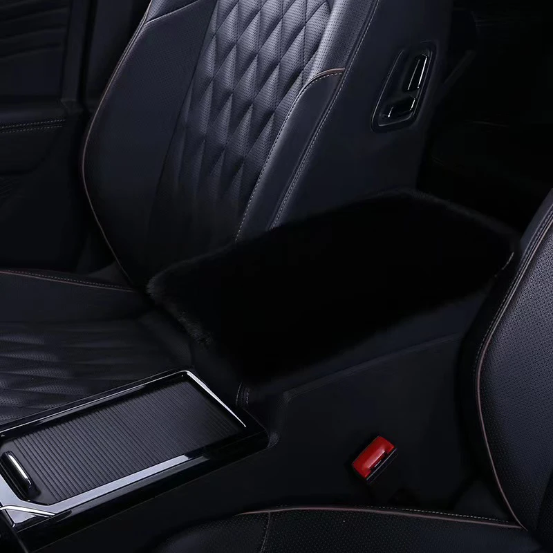 Caixa de apoio de braço do carro de pelúcia almofada quente console central braço capa almofadas estiva arrumação universal decoração interior do automóvel