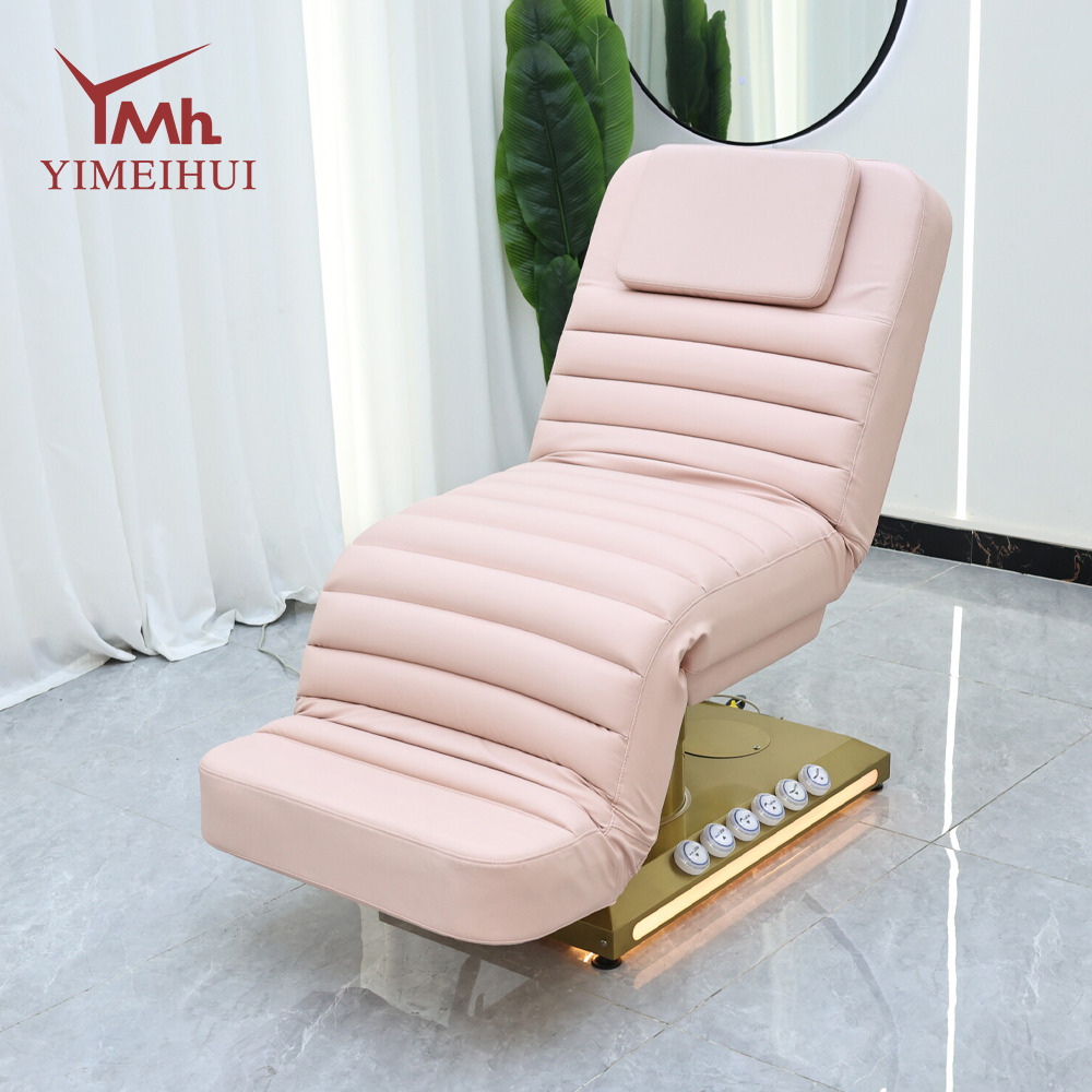 Roze esthetische stoel Cosmetisch spa-bed Elektrische gezichtsstoel Synthetisch leer Schoonheidssalon Lash Massage Bed
