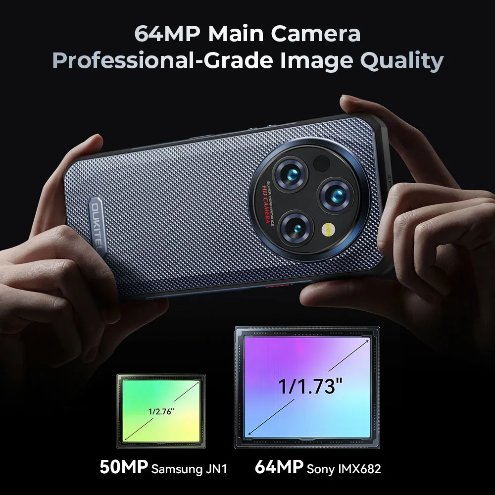 Oukitel-Smartphone robuste WP35 5G, téléphone portable, 11000 mAh, 24 Go + 256 Go, Android 14, 64 MP, NDavid