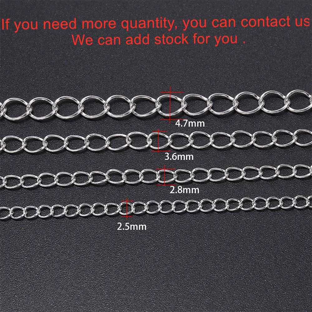 5 Mét/lô 2.5 2.8 3.6 4.8 Mm Mở Liên Kết Vòng Mở Rộng Nối Dài Vòng Cổ Dây Chuyền Đuôi Mở Rộng Dây Chuyền Trang Sức làm Cho Vật Dụng