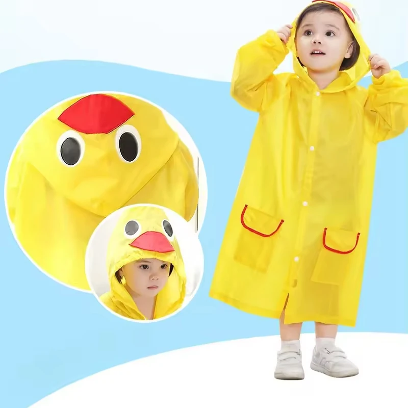 Novo 2 pçs criança dos desenhos animados capa de chuva sem cordão estilo animal à prova dwaterproof água para crianças casaco dobrável estudante rainwear chuva poncho