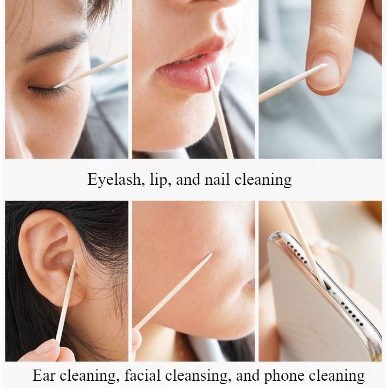 100/300 Uds hisopo de algodón de doble cabeza maquillaje de mujer punta de bastoncillos de algodón para palos médicos de madera limpieza de nariz y oídos herramientas de cuidado de la salud
