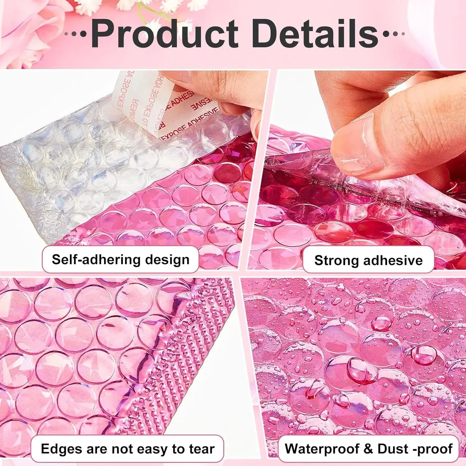 50 ชิ้นจัดส่งกระเป๋า Self Seal ขนาดเล็กอุปกรณ์ธุรกิจ Poly Mailing บรรจุถุง Holographic Bubble Mailer บรรจุภัณฑ์ Kpop การจัดส่ง