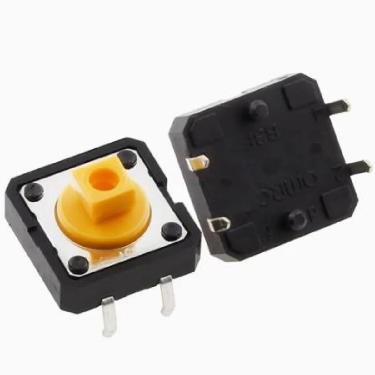 RoHS original B3F-4055 B3F 12*12*7.3 micro touch button switch 12x12x7.3mm yellow square head with positioning column 24V 50mA