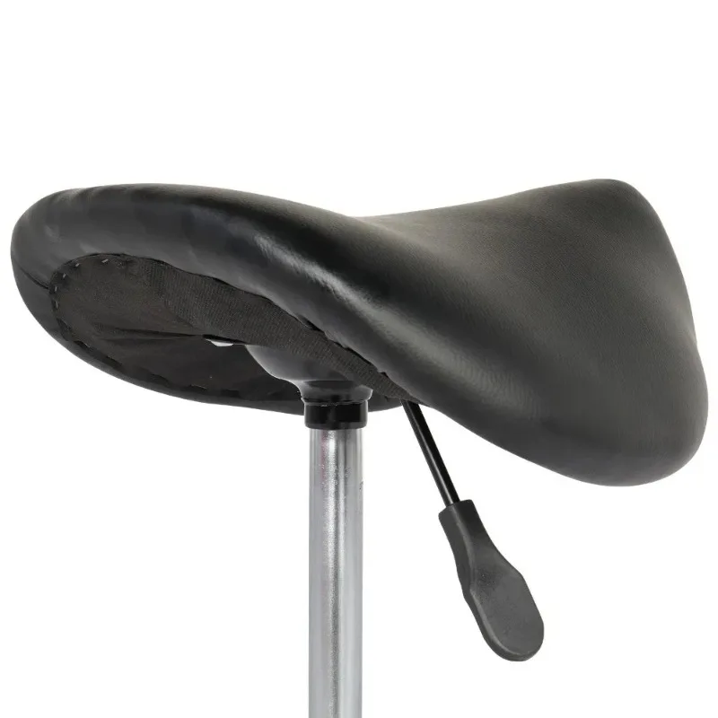 Rotating Saddle Stool Black Bar Stool for Pet Grooming Table Adjustable Height