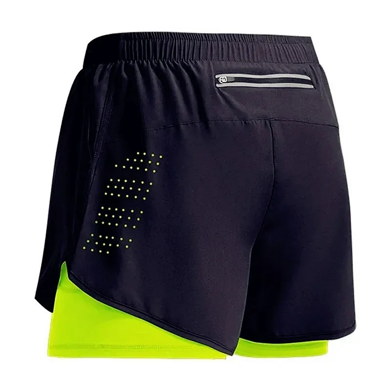 2025New pantalones cortos de entrenamiento físico para hombres verano 2 en 1 secado rápido gimnasio playa correr pantalones cortos de dos pisos ropa deportiva al aire libre pantalones cortos para hombres