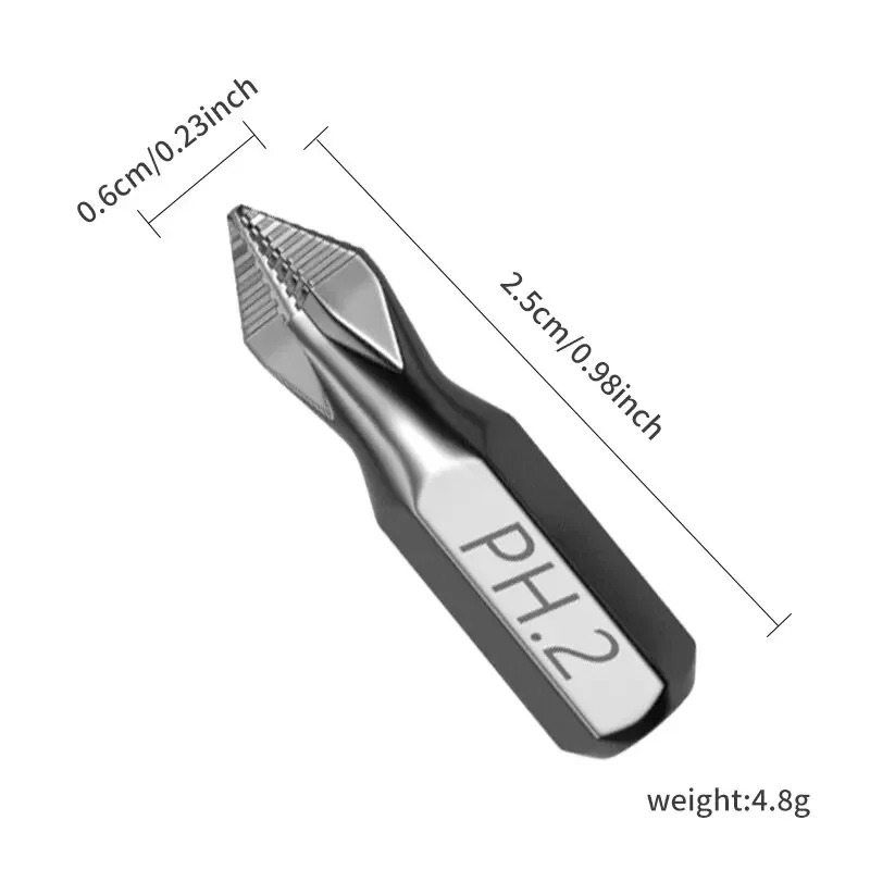 PH2 1-Inch Impact Screwdriver Bit for Plastic, Wood & Metal Processing