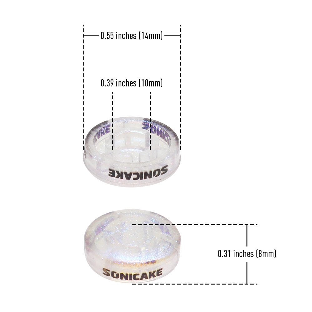 SONICAKE Toppers de commutateur au pied capuchon Transparent pour pédale d'effets de guitare 10mm 20 pièces