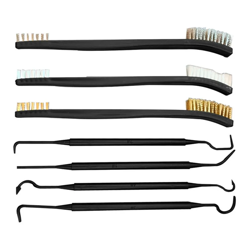 Double-end Steel Wire Brush & Nylon Pick Set Universal Hunting Gun Cleaning Kit Tactical Rifle Gun Cleaning Tools