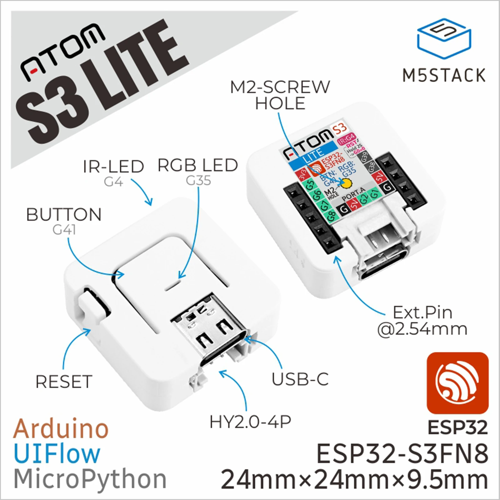 Официальный комплект устройств M5Stack ATOMS3 Lite ESP32S3