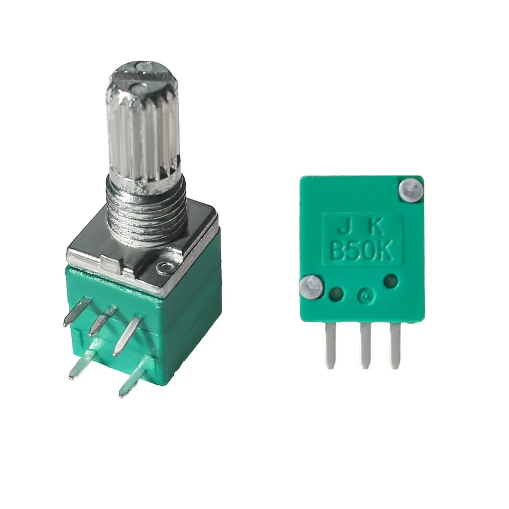 5 uds potenciómetro de volumen interruptores industriales 5Pin B1K 5K 10K 20K 50K 100K 500K interruptor eje de Audio 15mm sellado de amplificador RK097G