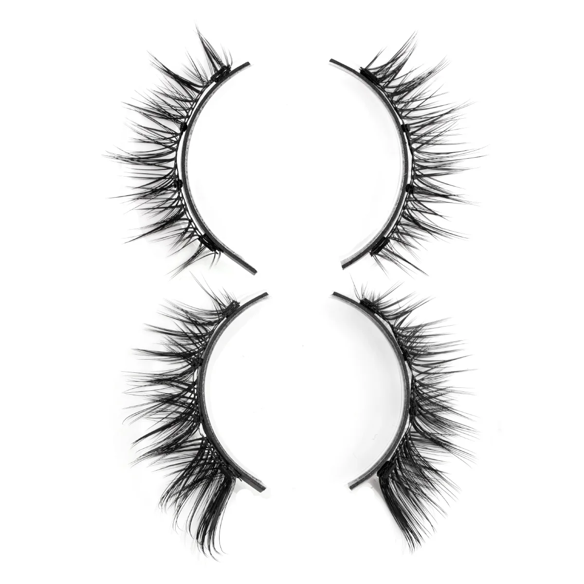 1/2 Pairs Magnetic Eyelashes Handmade Fluffy Faux Mink Lashes Reusable No Glue Natural False Eyelashes with Tweezers Set Makeup