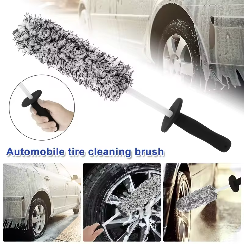 Lavagem de carro super escova de microfibra premium rodas escova alça antiderrapante fácil de limpar jantes de carro raios roda detalhando ferramenta limpa