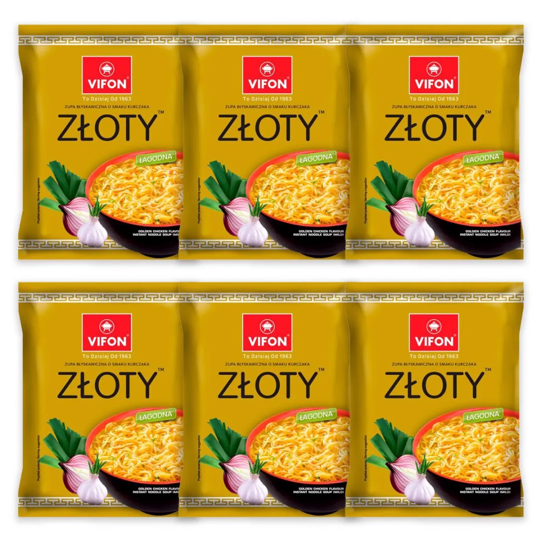 Vifon Zupa błyskawiczna o smaku kurczaka złoty 70 g x6 sztuk