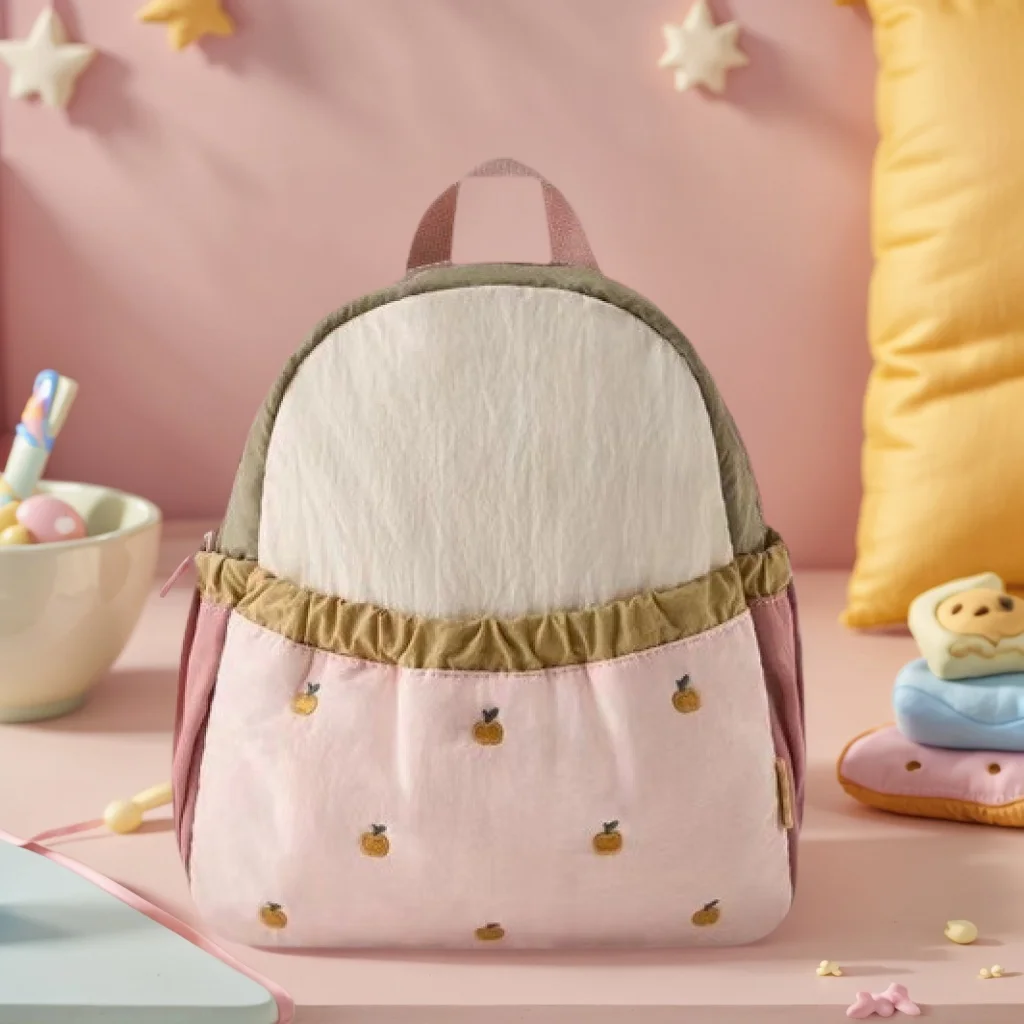 新しいリトルアップル刺繍バックパック軽量子供のスクールバッグかわいい幼稚園トレンディなバックパック荷物バッグ子供のための