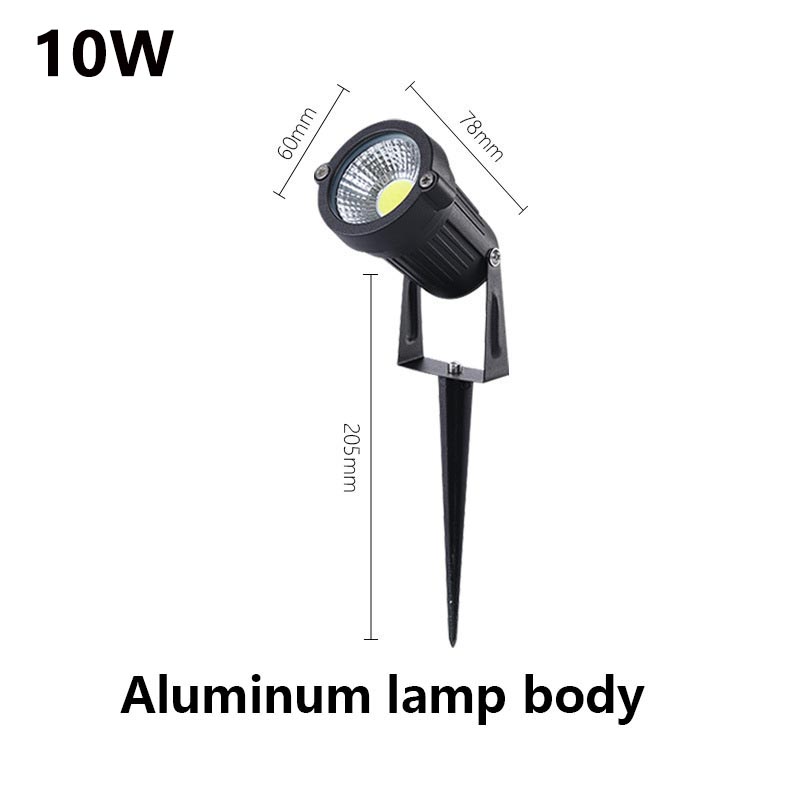 Lámpara LED para césped y jardín, 5W, 10W, 15W, impermeable para exteriores, IP65, 220V, 110V, 12V, 24V, bombilla con punta para paisaje, focos para césped COB para camino de jardín