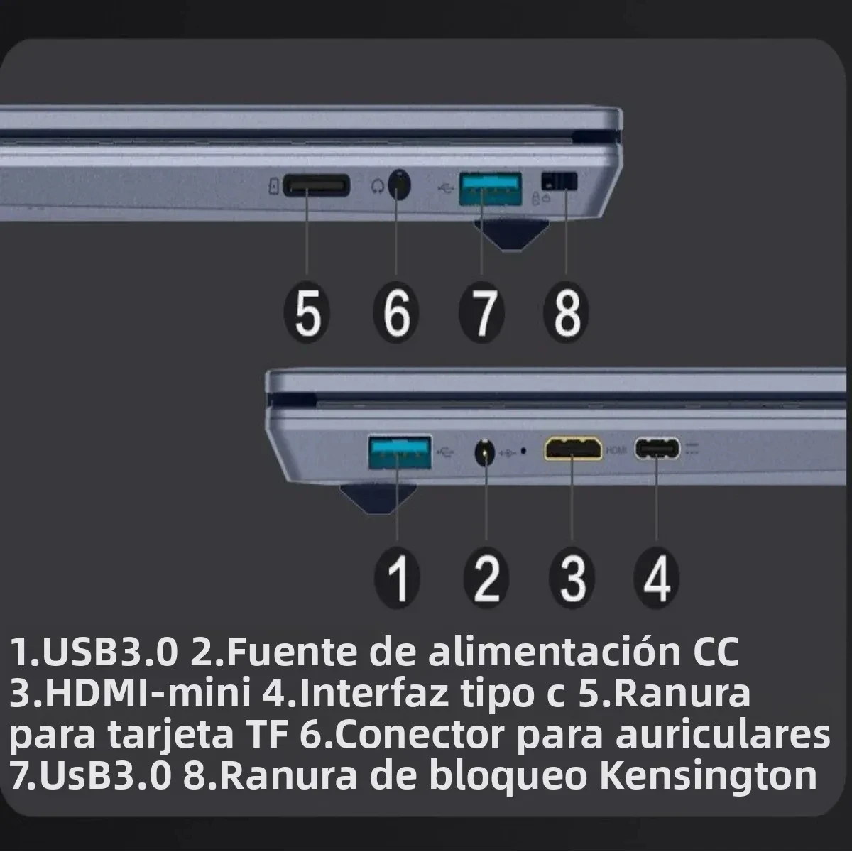 CARBAYTA 16.1" Intel 11.o portátil 16GB/32GB RAM, hasta 2TB ROM, Windows 11, WiFi 5, BT 4.2, teclado RGB, reconocimiento facial