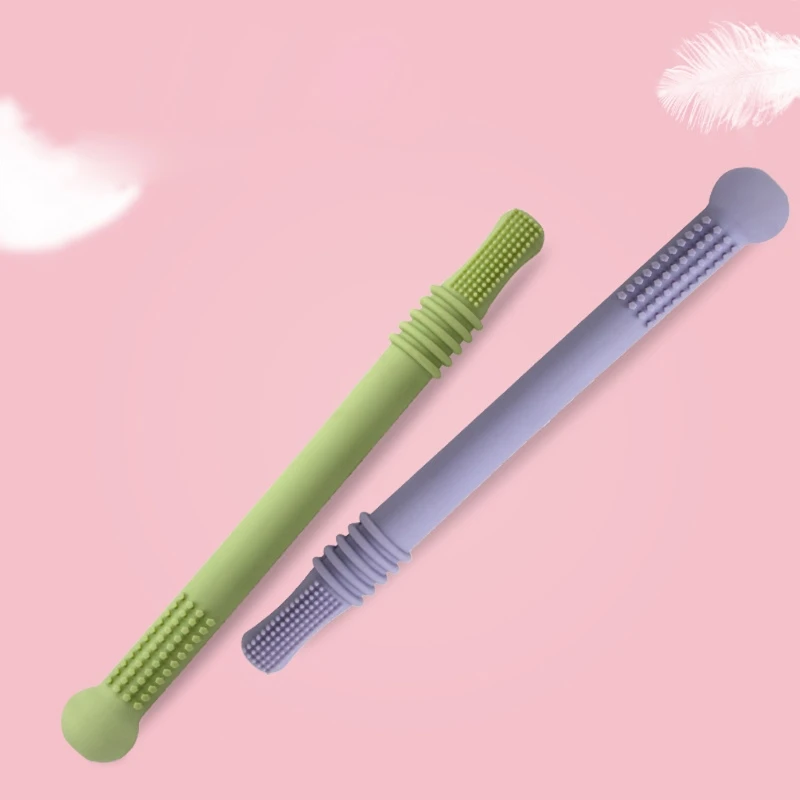 77HD Rơm Miếng Dán Đồ Chơi Trẻ Em Silicon Mềm Rỗng Răng Hàm Không Độc Hại Bền Đẹp