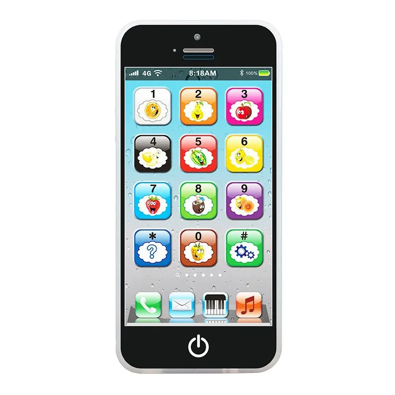 Rechargeable Kids' Educational Toy Phone English Early Learning Device with Music Light  Touch Screen