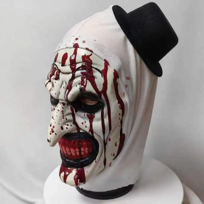 ตลก Terrifier 3 หน้ากากคอสเพลย์ Art Clown Soft Latex Joker Party หน้ากาก XMAS Ball Props Terrifier หน้ากากเครื่องแต่งกายผู้ใหญ่หนึ่งขนาด