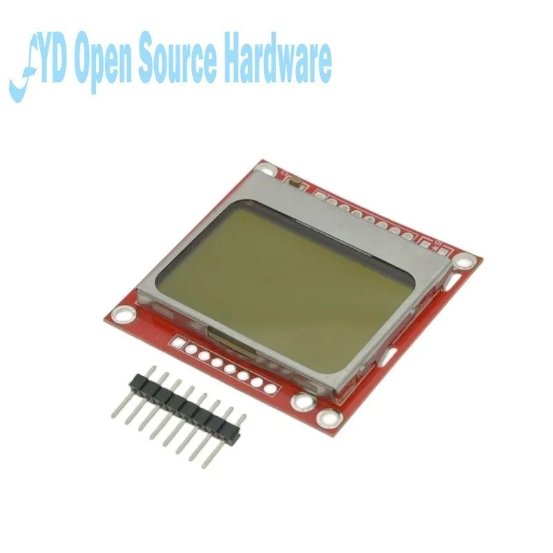 Alta qualidade 84x48 84x84 módulo LCD vermelho rodapé branco backlight adaptador PCB para Nokia 5110