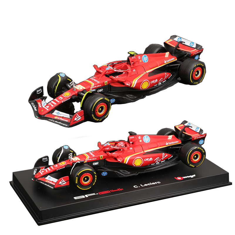 Bburago 1:43 Ferrari SF24 F1 automodel 2024 seizoen 16 # Leclerc 55 # Sainz legering luxe voertuig gegoten formule racespeelgoed cadeau