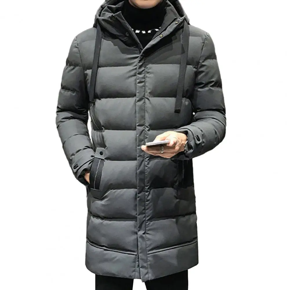 Abrigo de algodón con cuello alto Parka de invierno de calidez definitiva para hombre con capucha de cuello alto para el viento máximo para el viento