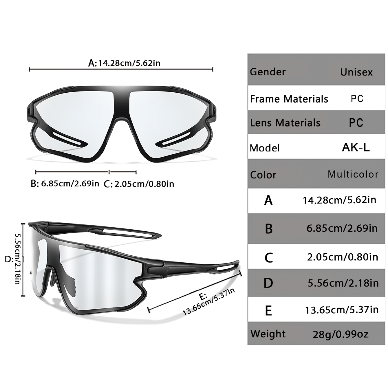 Mannen Vrouwen Meekleurende Motorbril Buitensporten Groot Frame Winddicht Fietsen Hardlopen Wandelbril