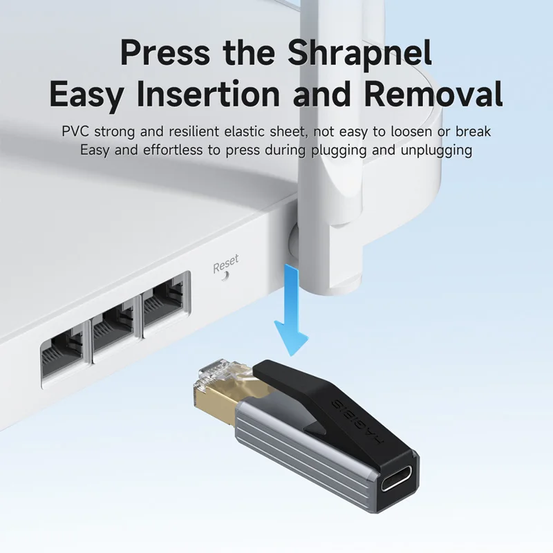 Hagibis USB-C-auf-Ethernet-Adapter, 1 Gbit/s, Gigabit-USB-C-Buchse auf RJ45-Stecker, Netzwerkkonverter für MacBook Pro, iPhone 16 iPad, XPS