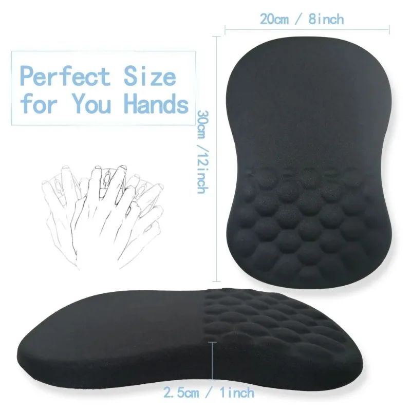 Tappetino per mouse ergonomico per poggiapolsi Comodo supporto per il polso Tappetino per mouse in cotone ad alta memoria elastica antiscivolo per computer portatile PC