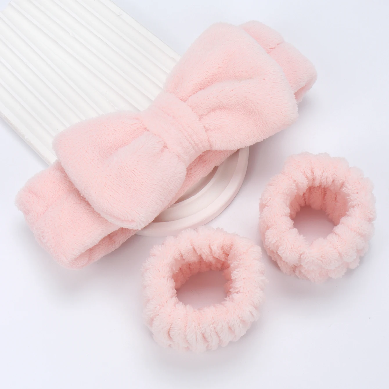 3 Muñequera de Spa para lavarse la cara Toalla de maquillaje de microfibra Bandas para el cabello Banda de lavado Scrunchies Banda absorbente para el sudor para la muñeca