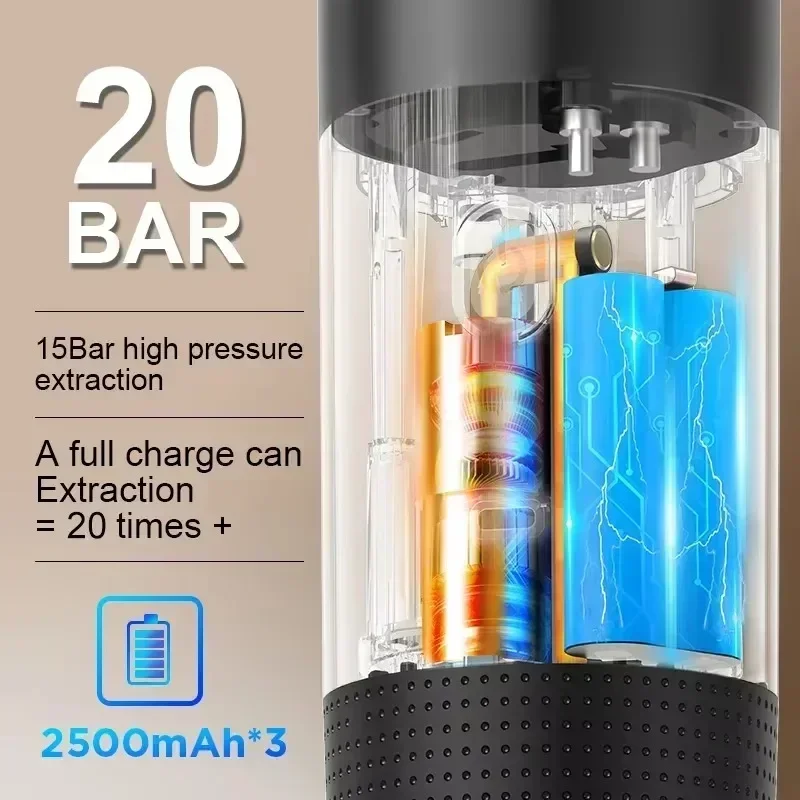 3-in-1 Portable Capsule Coffee Maker, Wireless Heating Electric Espresso Coffee Maker for Car Home, Travel Camping Coffee Maker