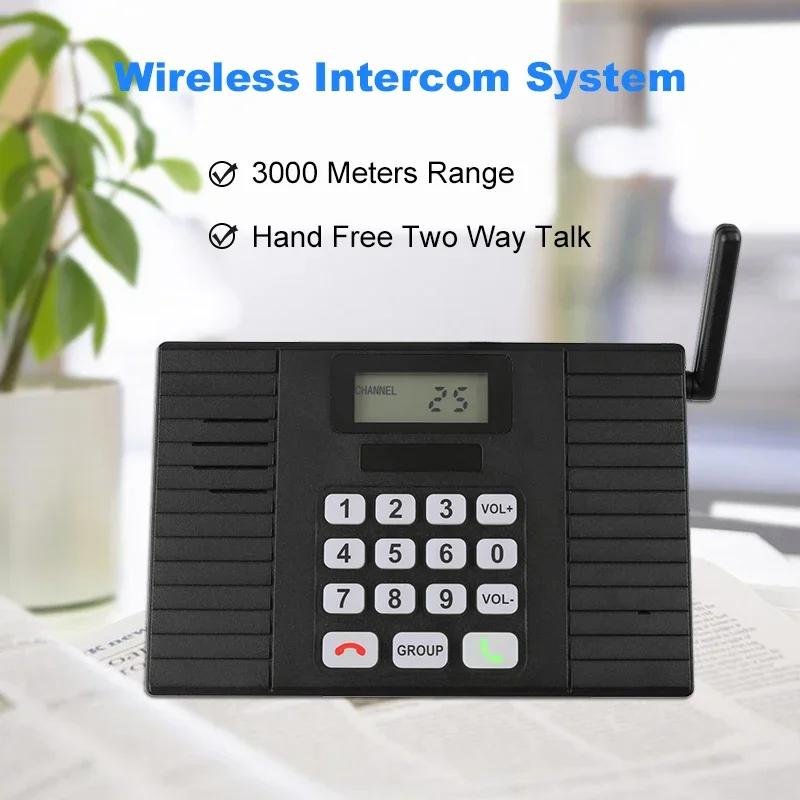 Wireless Intercom Two Way Communication System Hand Free Talk 999 Meters Real Time Intercom  for Villa Room Office Hotel Factory