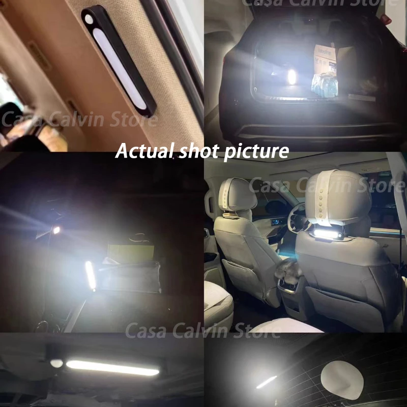 Trunk Car Sensor Light for Floor Trunk Hood USB Rechargeable Automatic Induction Light Bar Magnetic Maual Sensing Mode Lamp