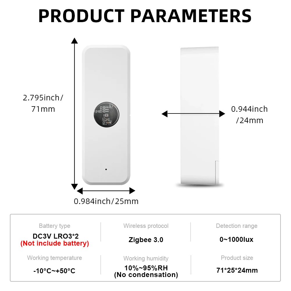 Tuya ZigBee Lichtsensor Luminanzsensor Beleuchtung Helligkeitsdetektor Hausautomation mit Smart Life Geräteverknüpfung Tuya