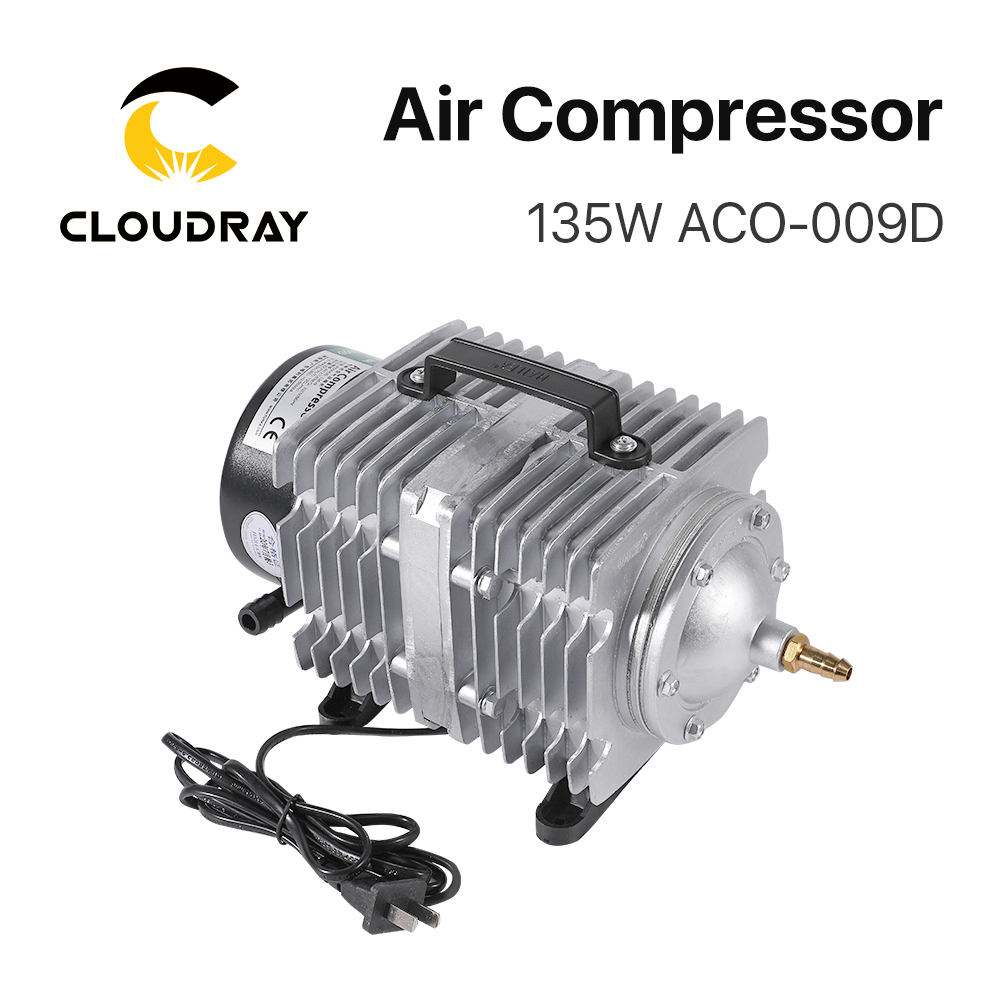 Cloudray-compresor de aire de 135W, bomba de aire magnética eléctrica para máquina cortadora de grabado láser CO2, ACO-009D