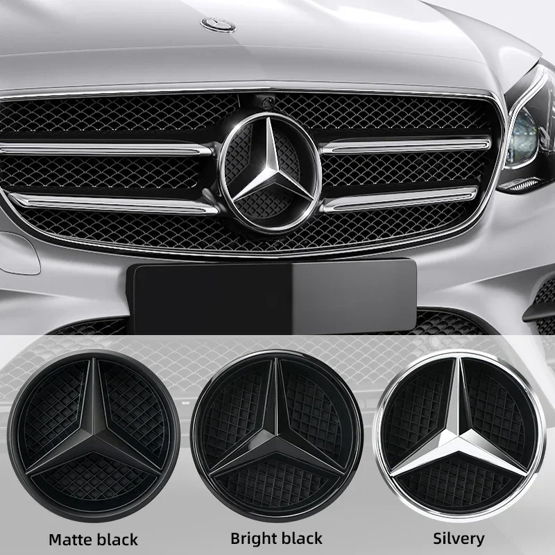Emblema dianteiro da grade do carro para Mercedes Benz, grade dianteira do carro, emblema da estrela, W205, A, B, C, W212, W20E, GLA, GLK, CLA, CLS, SLK, VIANO Acessórios