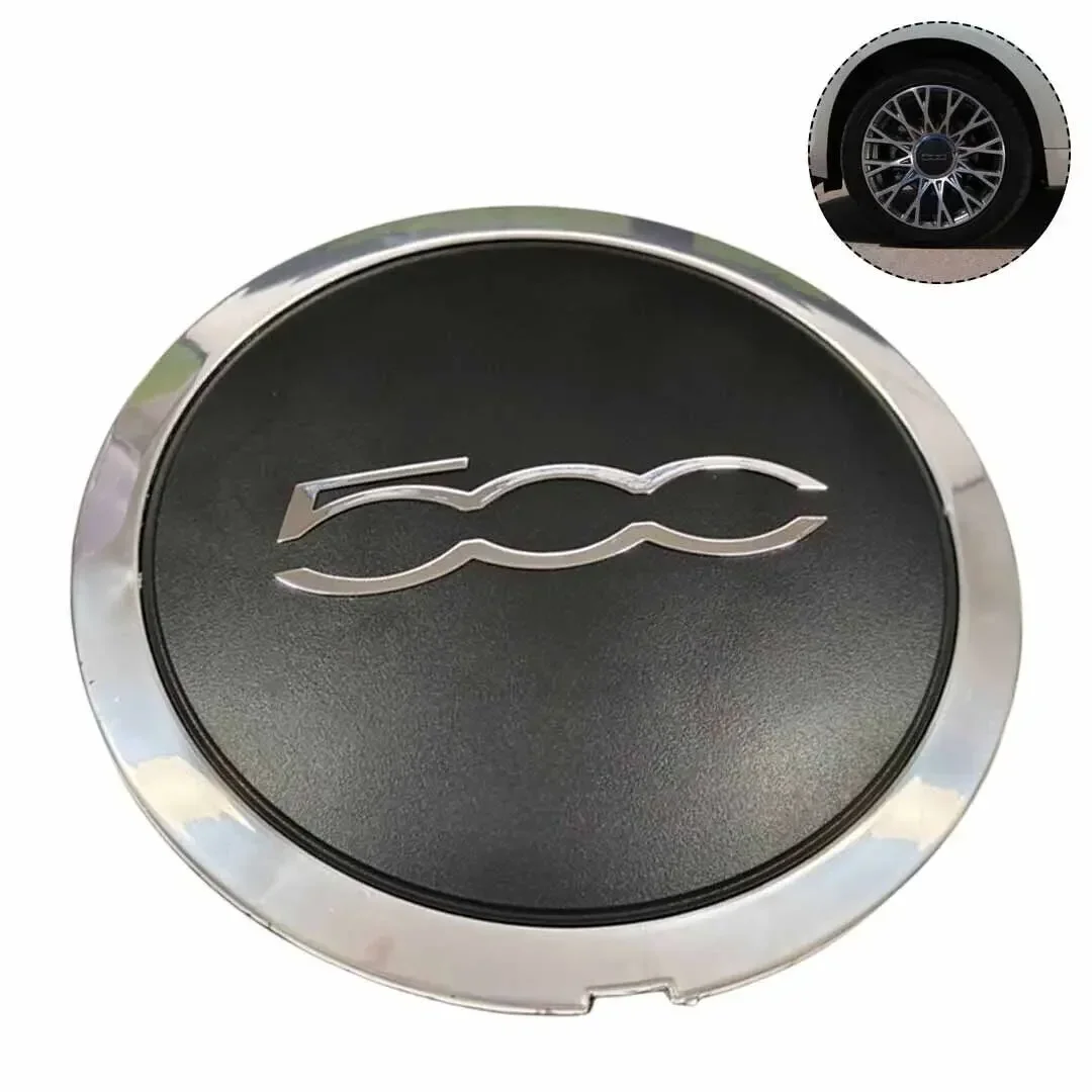 Tapacubos plateados de 133 mm para juego de tapacubos centrales de ruedas Fiat 500 68078419 CA 68078421 Reemplazo de la tapa del cubo de la rueda de la cubierta antipolvo de CA 51884863