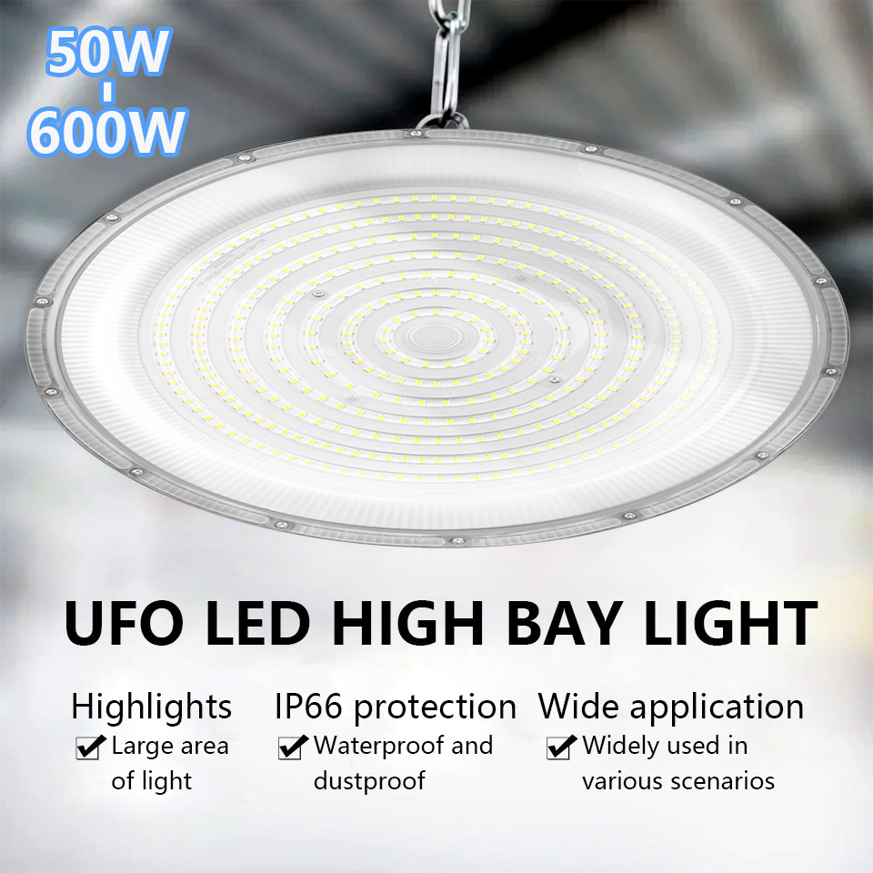 LED UFO High Bay AC85-265V 50W-600W Oświetlenie przemysłowe Lampa sufitowa Rynek Magazyn Garaż Siłownia Fabryka Światło do maszyny do szycia