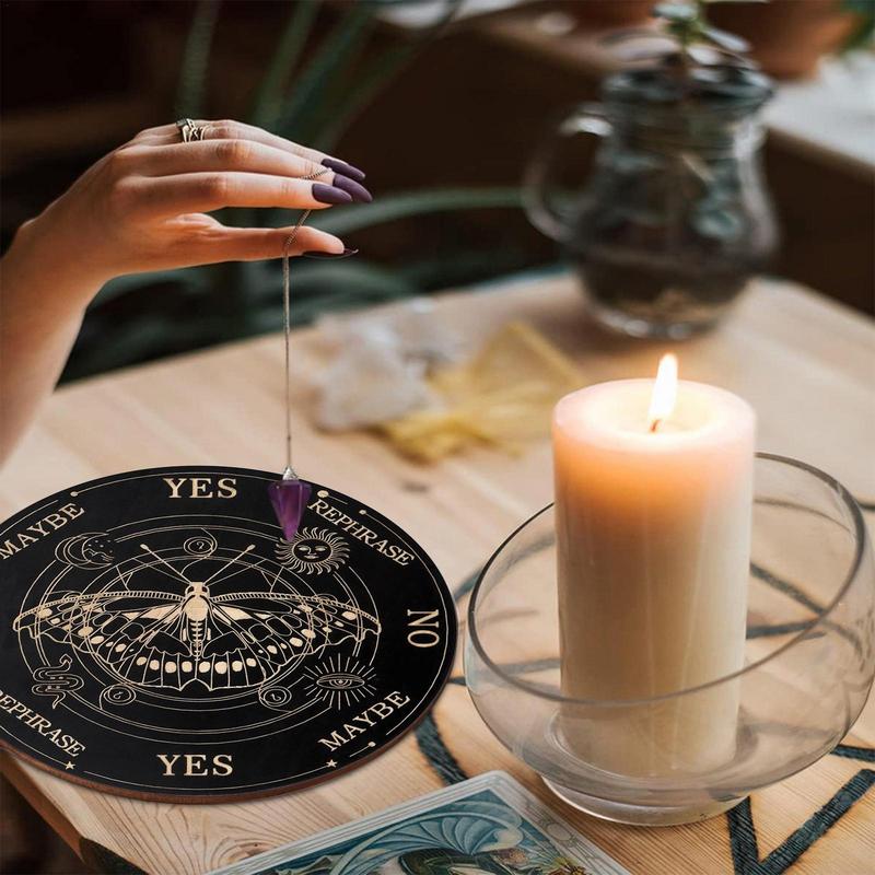 Ouija Boards Wooden Witch Divination Board Witch Crafts Supplies Fortune Telling Toys Decision Making Pendulum Witch Altar