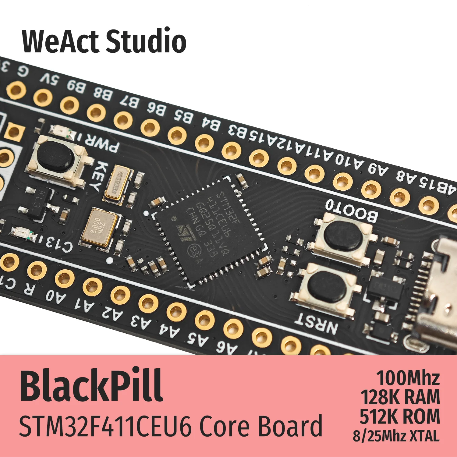 WeAct BlackPill STM32F411CEU6 STM32F411 STM32F4 STM32 Placa central Placa de aprendizaje Desarrollo Micropython