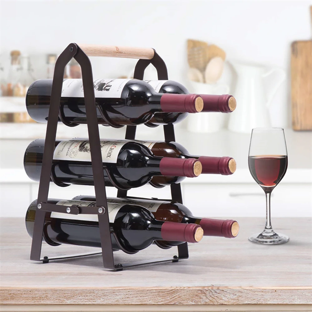 Desktop rack de vinho tinto decoração casa suporte exibição vinho mesa criativa garrafa prateleira armário dobrável organizador armazenamento