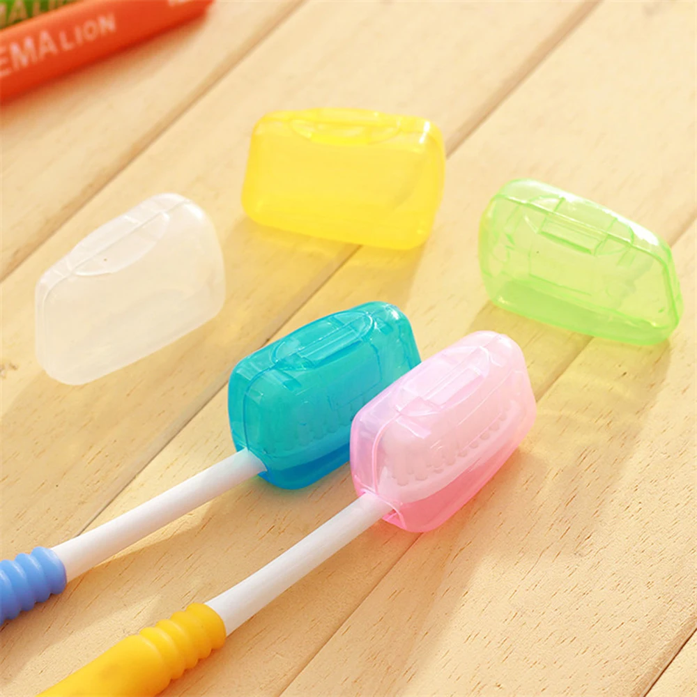 5PCS Color Random Portable Toothbrush Case Travel Portable Toiletry Toothbrush Case Protective Case