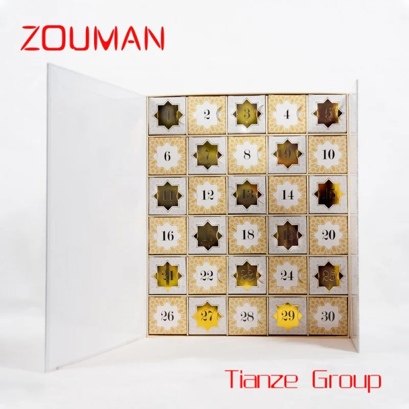 200 pieces 2025 Custom , 30 day empty chocolate personalised countdown ramadan advent calendar kids packaging box