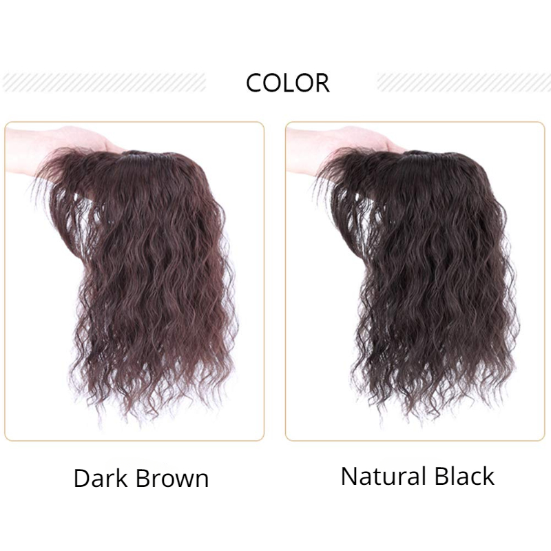 フリンズクリップ付きフルヘッドウェアカーリートッパー、ゴム製ヘアピース、ダウンロード用ヘアピース、毎日の使用、ファッション、35cm