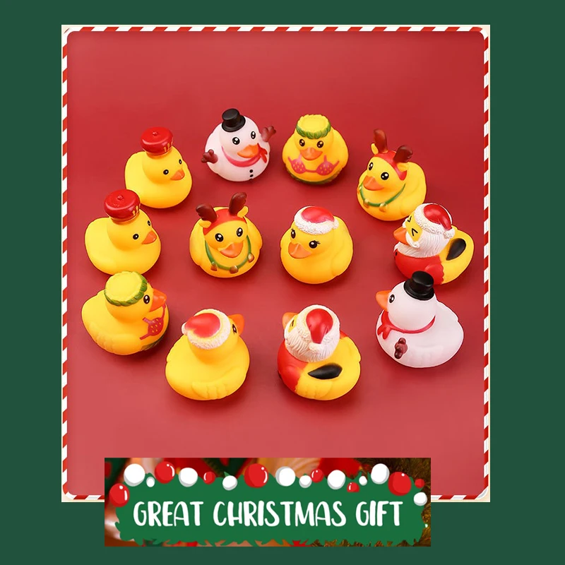 1 個クリスマスゴムアヒル JeepDuck 車のダッシュボードの装飾おもちゃ子供男の子女の子幼児クリスマスパーティーの好意ギフト