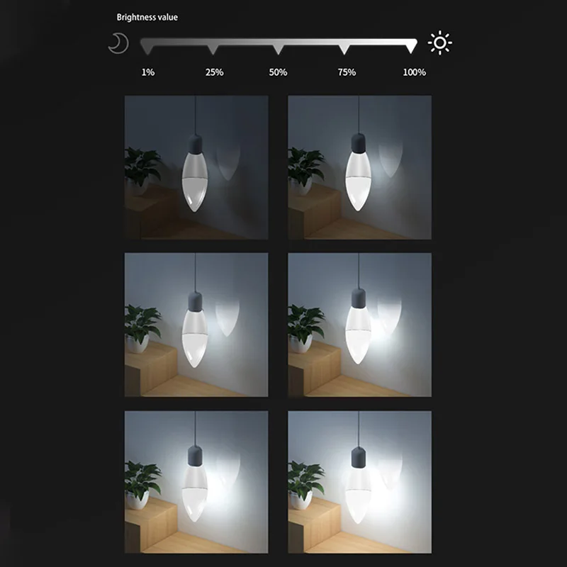 Tuya Smart Bulb Dimmable Five-Way Spiral Candle Bulb Wifi RGB Bulb Remote Control And Voice Control 5W
