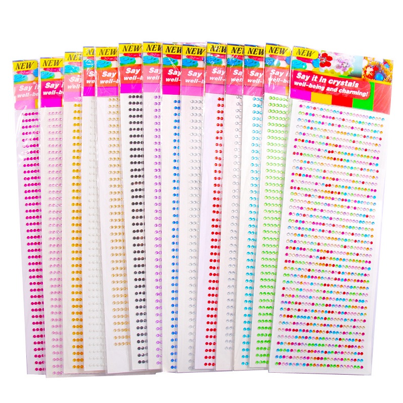 ใหม่ 3 มม.Rhinestones สําหรับแต่งหน้าคริสตัล Bright Face เครื่องประดับอัญมณีสติกเกอร์เด็กสติกเกอร์กาว Glitters สําหรับ Face